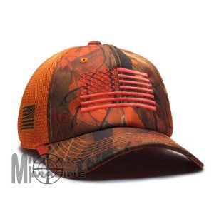 American Flag Orange Blaze Hunting Operator Hat