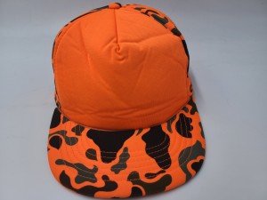 Blaze Orange Camo Snapback Hat for Outdoors