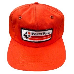 Vintage Blaze Orange Trucker Hat with Patch