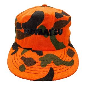 Vintage Blaze Orange Camo Trucker Hat – 90s Style