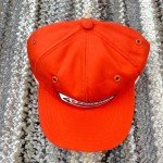 Vintage Blaze Orange Trucker Hat with Patch