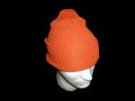 Blaze Orange 100% Wool Watch Cap Beanie