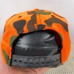 Vintage Blaze Orange Camo Trucker Hat – 90s Style