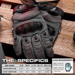 Tactical Hard Knuckle Gloves with Touchscreen - Gray