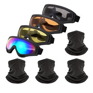 4-Pack Off-Road Goggles with Breathable Bandanas