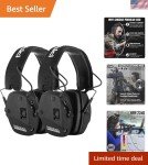 Bluetooth Noise-Canceling Earmuffs for Hunting - 2 Pack