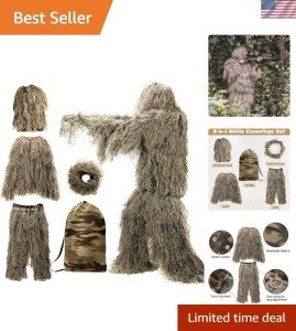 5-in-1 3D Camouflage Ghillie Suit for Hunting