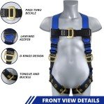 Men's Full Body Fall Protection Safety Harness Kit