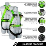 Safety Harness with Shock Absorbing Lanyard