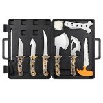 Kalkal 8-Piece Hunting Knife Set for Field Dressing