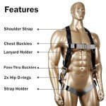KSEIBI Fall Protection Safety Harness Kit with D-Rings