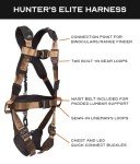 Malta Elite Hunting Safety Harness with Straps, Black