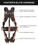 Malta Elite Hunting Safety Harness with Straps, Black