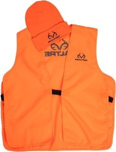 Realtree Blaze Safety Vest & Beanie Set