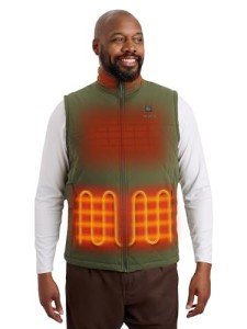 ORORO Men's Heated Vest with Battery Pack - Green