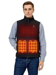 ORORO Men's Heated Softshell Vest - Black, Large