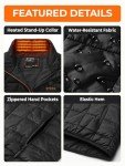 ORORO Men's Heated Quilted Vest - Lightweight Black