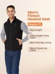 ORORO Men's Battery Heated Fleece Vest - Black XL
