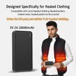 20000mAh Power Bank for Heated Vests & Jackets