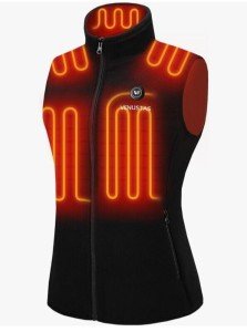 Venustas Women's Heated Fleece Vest - Black