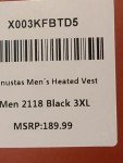Venustas Men's Heated Vest with Battery Pack - Black