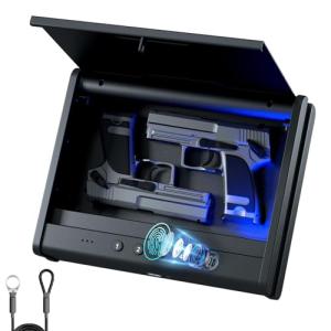 PINEWORLD Biometric Handgun Safe with Quick Access