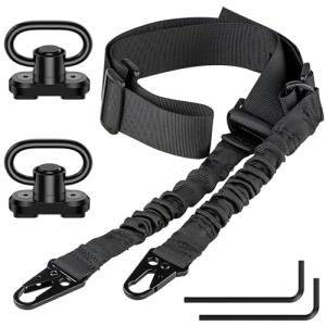 Adjustable Two-Point Rifle Sling with Swivel Set