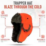 Men's Hunter Blaze Orange Trapper Winter Hat