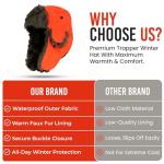 Men's Hunter Blaze Orange Trapper Winter Hat