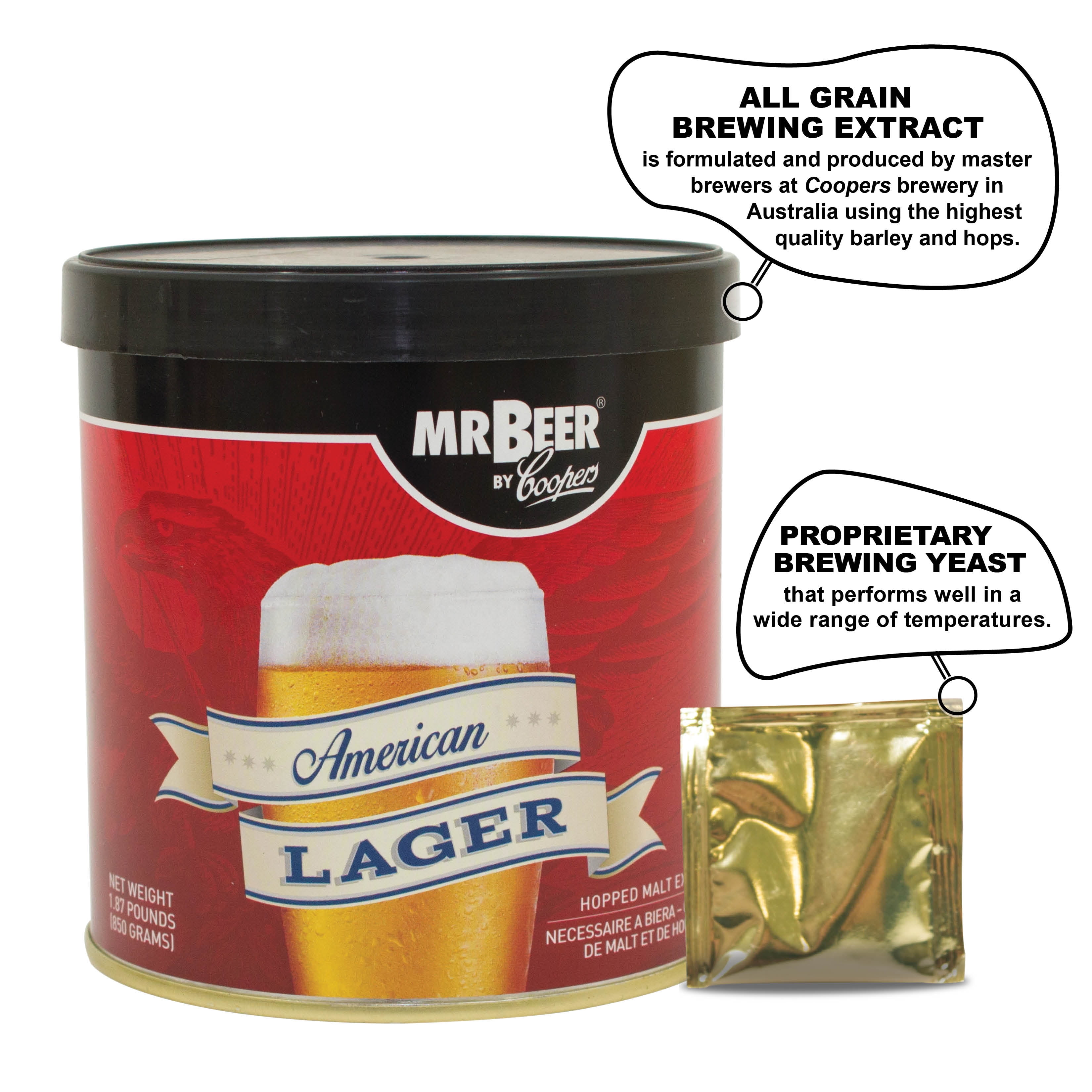 American Lager Beer Refill Kit for Homebrewing
