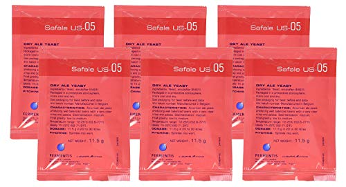 Safale US-05 (Six Packages, 11.5 g ea) by Safale