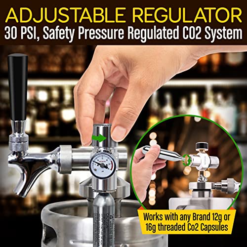 Stainless Steel Mini Keg Dispenser with Co2 Regulator