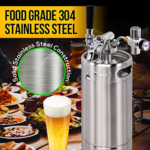 Stainless Steel Mini Keg Dispenser with Co2 Regulator