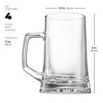 Stylish 4-Pack Large Beer Steins with Handle