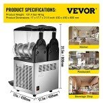VEVOR 15L Slushy Machine for Frozen Margaritas