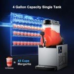 Commercial 1-Tank Slushy Machine for Margaritas