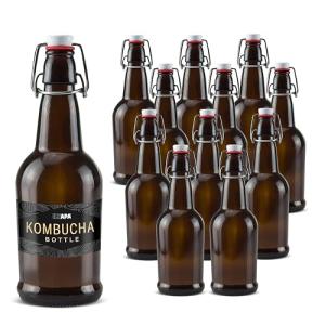 12 Pack Amber Flip Cap Bottles for Home Brew