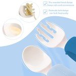 Baby Self-Feeding Spoon and Fork Set with Case