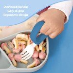 Baby Self-Feeding Spoon and Fork Set with Case