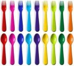 Bright Colored BPA-Free Toddler Utensils Set of 18