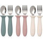 Kids' Stainless Steel Utensils Set with Silicone Handles