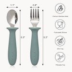 Kids' Stainless Steel Utensils Set with Silicone Handles