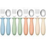 DRKIO 8-Piece Kids Stainless Steel Utensils Set