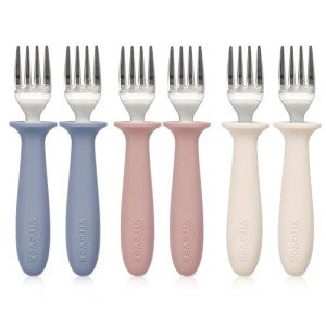 Toddler Safety Forks Set with Silicone Handle