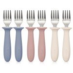 Toddler Safety Forks Set with Silicone Handle