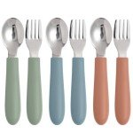 Eascrozn Toddler Utensils Set with Silicone Handles