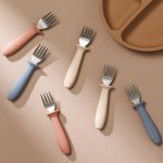 Toddler Safety Forks Set with Silicone Handle