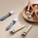 Toddler Safety Forks Set with Silicone Handle