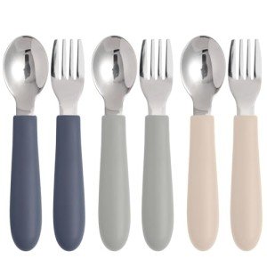 Kids Silverware Set with Silicone Handles - 6 Pack