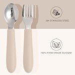 Kids Silverware Set with Silicone Handles - 6 Pack